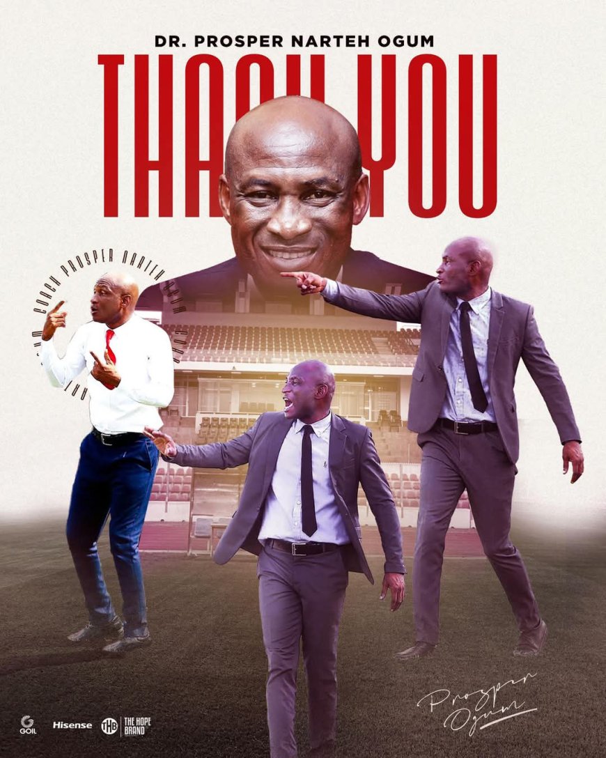 Dr. Prosper Ogum Steps Down as Asante Kotoko Head Coach After Poor Run of Results