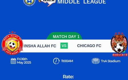 Insha Allah FC Set to Clash with Chicago FC in WRFA Division 2 Middle League Opener at TNA Stadium