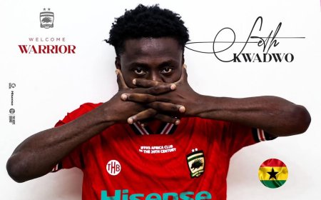 OFFICIAL: Asante Kotoko Complete the Signing of Midfielder Seth Kwadwo