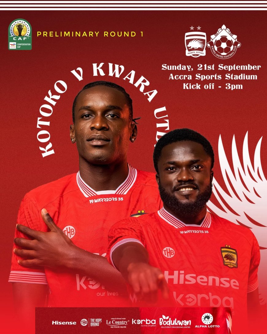 CAF Confederation Cup: Asante Kotoko Face Kwara United in Decisive Qualifier Live on Max TV