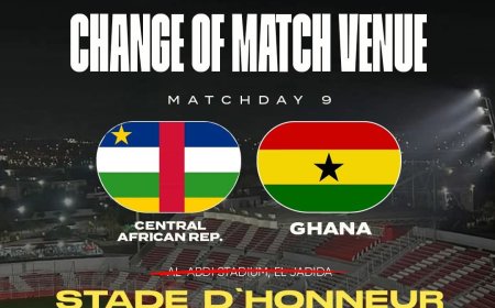 Black Stars vs Central African Republic Clash Moved to Morocco