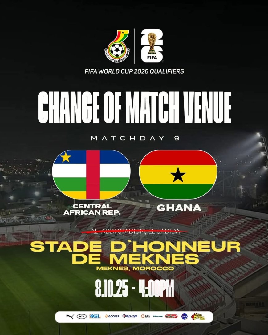 Black Stars vs Central African Republic Clash Moved to Morocco